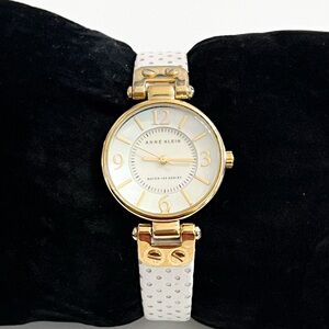 Anne Klein white and gold watch